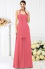 Robe demoiselle d'honneur plissage longue avec sans manches de dos nu en chiffon - 28