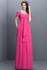 Halbe Ärmeln Herz-Ausschnitt Plissiertes Bodenlanges Brautjungfernkleid aus Chiffon - 11
