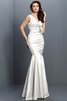 Vestido de Dama de Honor en Tafetán de Flores de Escote en V de Largo - 16