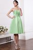 A Linie Elastischer Gewebter Satin Normale Taille Knielanges Kurzes Brautjungfernkleid - 25