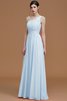 Ärmelloses Chiffon A Linie Gerüschtes Ein Schulterfreies Brautjungfernkleid - 24