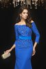 Chiffon Normale Taille Perlenbesetztes Schulterfreier Ausschnitt Bodenlanges Abendkleid - 6