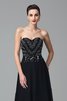 Herz-Ausschnitt Perlenbesetztes Chiffon Ärmelloses Anständiges Ballkleid - 6