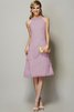 Enges Chiffon Normale Taille Bescheidenes Brautjungfernkleid mit Applike - 20