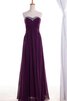 Natürliche Taile Herz-Ausschnitt Perlenbesetztes bodenlanges langes Ballkleid aus Chiffon - 1