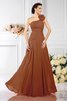 Chiffon Prinzessin Bodenlanges Brautjungfernkleid mit Plissierungen ohne Ärmeln - 4