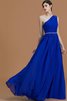 A-Linie Normale Taille Prinzessin Bodenlanges Brautjungfernkleid aus Chiffon - 1