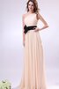 A-Line plissiertes Chiffon extravagantes langes Brautjungfernkleid mit Gürtel - 1