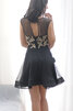Ärmelloses Natürliche Taile Tüll Schlussverkauf Cocktailkleid mit Reißverschluss - 2