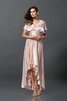 Robe demoiselle d'honneur bref satin comme soie asymétrique de fourreau haut bas - 7