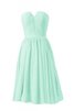 Robe demoiselle d'honneur courte naturel plissage de col entaillé fermeutre eclair - 1