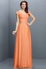 Vestido de Dama de Honor en Gasa de Manga corta de Escote en V de Hasta el suelo - 20