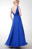 Romántico Vestido de Dama de Honor de Escote en V de Volantes Adorno de Sin mangas - 3