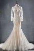 Robe de mariée en dentelle brillant salle interne de traîne courte distinguee - 1