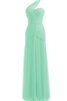 Robe demoiselle d'honneur simple fermeutre eclair ruché avec chiffon manche nulle - 1