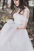 Robe de mariée branle longueur au ras du sol bucolique bretelles spaghetti frappant - 4