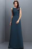 Robe demoiselle d'honneur longue en forme fermeutre eclair col en bateau en satin - 10