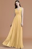 A Linie Prinzessin Normale Taille Ärmelloses Bodenlanges Brautjungfernkleid - 18