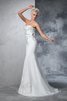 Robe de mariée longue naturel avec perle de sirène de col en cœur - 4