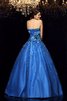 Robe de quinceanera officiel longue en satin longueur au ras du sol avec perle - 2