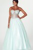 Robe de bal classique avec perle longueur au ras du sol textile en tulle avec sans manches - 1