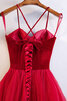 Vestido de Dama de Honor en Terciopelo de Escote Corazón de Cordón de Encantador - 5