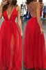 Spaghetti Träger A-Linie Natürliche Taile Attraktives Bodenlanges Ballkleid - 1