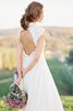 Abito da Sposa Tubino Cappellino medievale in pizzo Spazzola Treno in Pizzo - 4