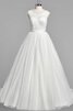 Vestido de Novia en Tul de Manga corta de Escote redondo de Natural de Abalorio - 1