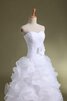 Abito da Sposa in Raso in Pizzo A Terra con Perline Cerniera in Organza - 4