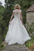 Robe de mariée naturel avec manche épeules enveloppants jusqu'au sol maillot en tulle - 2