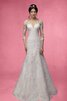 Robe de mariée romantique delicat long col en forme de cœur appliques - 1
