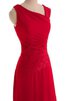 Abito da Damigella moda Spacco Anteriore con Applique in Chiffon A-Line con Increspato - 9