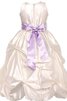 Abito da Cerimonia Bambini Senza Maniche con Increspature con Fiocco A-Line - 3
