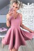 Ärmelloses Normale Taille Prinzessin Mini Abiballkleid aus Satin - 1