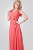 Robe demoiselle d'honneur plissé facile ruché fermeutre eclair avec manche courte - 5