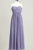 Robe demoiselle d'honneur plissé longue de col en cœur ruché - 2