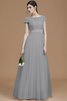A Linie Prinzessin Normale Taille Brautjungfernkleid mit Schleife mit Gürtel - 32