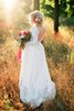 Modesto Vestido de Novia de Corte Recto en Encaje de Playa de Espalda Descubierta - 2