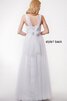 Robe demoiselle d'honneur mode ceinture bandouliere spaghetti en tulle col en forme de cœur - 3