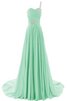 Vestido de Dama de Honor de Corte-A de Volantes Adorno de con Lentejuelas de Cremallera - 1