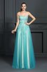Abito da Sera con Applique Senza Maniche Cerniera A-Line in Raso Satin Elastico - 1