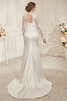 Robe de mariée humble elégant simple avec manche longue de traîne courte - 2