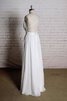 V-Ausschnitt Ärmelloses Chiffon a linie Strand Brautkleid mit Bordüre - 2
