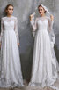 Wunderbar Exklusive Bodenlanges Brautkleid mit Knöpfen mit Langen Ärmeln - 1