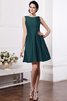 A-Line Normale Taille Schaufel-Ausschnitt Mini Brautjungfernkleid aus Taft - 8