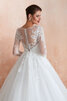 Abito da sposa in tulle in pizzo a-line in raso lungo splendido - 5