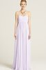 Robe demoiselle d'honneur plissé longue de col en cœur ruché - 1