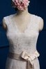 Ärmellos normale Taille Meerjungfrau Brautkleid mit Schleife mit Gürtel - 4