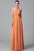 Robe demoiselle d'honneur a-ligne de princesse de lotus de dos nu avec chiffon - 20